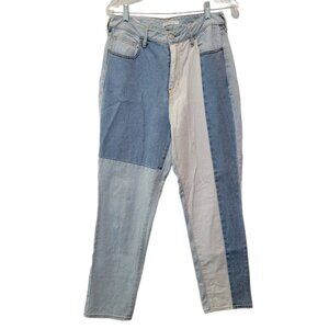 PacSun Two Tone Panel Denim Jeans Womens Sz 29 Straight Leg‎ High Rise Mom Boho